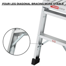 Load image into Gallery viewer, Work Platform Aluminum Portable Bench Folding Ladder ANSI Capacity 225 LBS 40"
