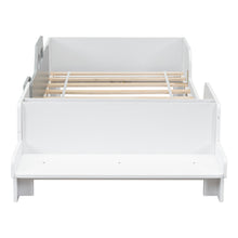 Load image into Gallery viewer, Car-Shaped Twin Wood Bed with Bench,White

