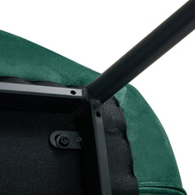 Load image into Gallery viewer, Dining chairs set of 2, Dark Green velvet  Chair modern kitchen chair with metal leg
