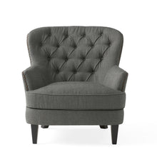 Load image into Gallery viewer, Contemporary Grey Fabric Club Chair and Ottoman Set, Stylish Upholstered Armchair with Matching Ottoman, Ideal for Modern Living Room Comfort and Style
