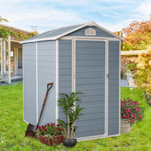 Load image into Gallery viewer, 6x4ft Resin Outdoor Storage Shed Kit-Perfect to Store Patio Furniture,Grey
