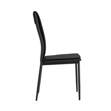 Load image into Gallery viewer, Dining chairs set of 4, Black  modern kitchen chair with metal leg

