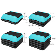 Load image into Gallery viewer, Height-Adjustable Step Aerobics Platform Fitness Equipment Stepper Trainer Exercise Step Platform with 4 Riser Green
