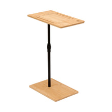 Load image into Gallery viewer, Bamboo Couch Tray Table Height Adjustable C-Shaped End Table with Slots 2 Tier Sofa Side Table for Living Room &amp; Bedroom (Rectangle + Rectangle)
