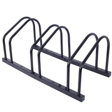 Load image into Gallery viewer, 3 Bikes Floor Bike Stand, Bike Parking Rack Garage Bike Storage Stand Indoor/Outdoor 22-28" Wheel Stand, Max. Tire Width 2.15",black painted
