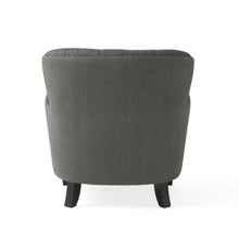Load image into Gallery viewer, Contemporary Grey Fabric Club Chair and Ottoman Set, Stylish Upholstered Armchair with Matching Ottoman, Ideal for Modern Living Room Comfort and Style
