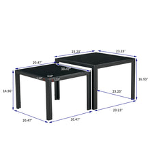 Load image into Gallery viewer, Nesting Coffee Table Set of 2, Square Modern Stacking Table with Tempered Glass Finish for Living Room,Black
