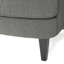 Load image into Gallery viewer, Contemporary Grey Fabric Club Chair and Ottoman Set, Stylish Upholstered Armchair with Matching Ottoman, Ideal for Modern Living Room Comfort and Style
