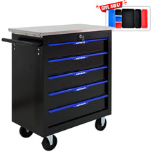 Load image into Gallery viewer, 5 DRAWERS MULTIFUNCTIONAL TOOL CART WITH WHEELS-BLACK+BLUE
