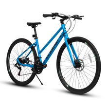 Load image into Gallery viewer, A28250 700C Road Hybrid Bike for Adult , 21-Speed Road Bike Road Bicycle Carbon Steel Frame/Dual-Disc Brakes/Multiple Colors
