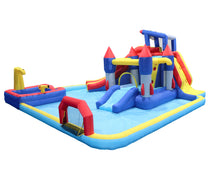 Load image into Gallery viewer, 10 in1 Inflatable slide water park  bouncing house garden with splash pool &amp; water gun &amp; basketball &amp; climbing wall &amp; dual pools &amp; soccer
