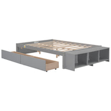 Load image into Gallery viewer, Full Size Bed with Storage Case, 2 Storage drawers, Lengthwise Support Slat,Grey
