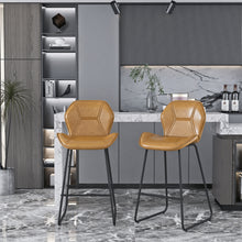Load image into Gallery viewer, Set of 2, Leather Bar Chair with High-Density Sponge, PU Chair Counter Height Pub Kitchen Stools for Dining room,homes,bars, kitchens,Brown

