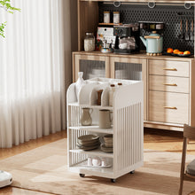 Load image into Gallery viewer, 4 Tier Kitchen Island Cart with Spice Rack &amp; Locking Casters, Simple Design Mobile Kitchen Storage Islands for Kitchen Living Room Bedroom, White
