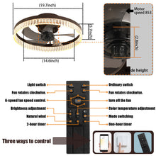 Load image into Gallery viewer, Ceiling Fans with Lights, Minimalist Ring Led Chandelier Fan with Remote Control Modern Ceiling Lamp for Bedroom Nursery Living Room
