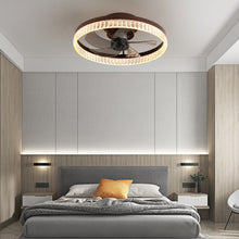 Load image into Gallery viewer, Ceiling Fans with Lights, Minimalist Ring Led Chandelier Fan with Remote Control Modern Ceiling Lamp for Bedroom Nursery Living Room
