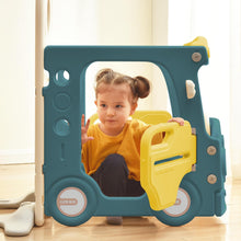 Load image into Gallery viewer, Kids Slide with Bus Play Structure, Freestanding Bus Toy with Slide for Toddlers, Bus Slide Set with Basketball Hoop
