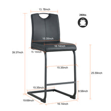 Load image into Gallery viewer, Black PU Chair Barstool Dining Counter Height Chair Set of 2
