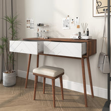 Load image into Gallery viewer, Entryway Table with 2 Carved Panel Drawers, Console Table with Storage Space and Wood Legs,Sofa Table Behind Couch for Hallway, Living Room, Natural Color
