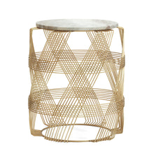 Load image into Gallery viewer, ROUND WIRE TABLE WITH MARBLE TOP
