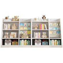 Load image into Gallery viewer, White Wooden Toy Storage Organizer Cabinet  Kids Bookshelf  Children Bookcase Toddler Baby Sling Book Rack Adjustable Shelf for Playroom Bedroom Nursery Hallway School Kindergarten Living Room
