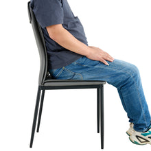 Load image into Gallery viewer, Dining chairs set of 4, Grey modern kitchen chair with metal leg
