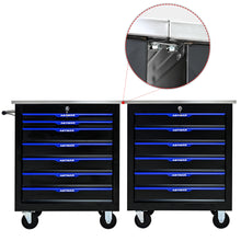 Load image into Gallery viewer, 7 DRAWERS MULTIFUNCTIONAL TOOL CART WITH WHEELS-BLACK+BLUE
