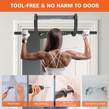 Load image into Gallery viewer, Wall Mounted Pull Up Bar Exercise Chin Bar Portable Dip Bars for Indoors Home Gym
