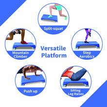 Load image into Gallery viewer, Aerobics Step Platform Height-Adjustable Fitness Equipment Stepper Trainer Exercise Step Platform Sliding Lifting Pad Blue
