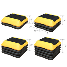 Load image into Gallery viewer, Height-Adjustable Step Aerobics Platform Fitness Equipment Stepper Trainer Exercise Step Platform with 4 Riser Yellow
