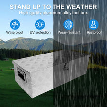 Load image into Gallery viewer, 30 Inch Tool Box Underbody Flatbox Truck Car Outdoor Trailer Pickup,RV Storage Organizer, Tools Chest Box w/Side Handle &amp; Lock Keys,Silver Aluminum 5 Bar Tread ToolBox(30.1"x12.8"x9.7")

