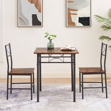 Load image into Gallery viewer, 3-Piece Kitchen Dining Room Table Set Retro Brown chair
