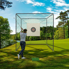 Load image into Gallery viewer, 10X10X10FT Golf Practice Net Cage w/ Metal Frame Hitting Net Kit Indoor Outdoor
