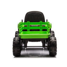 Load image into Gallery viewer, Ride on Tractor with Trailer,12V Battery Powered Electric Tractor Toy w/Remote Control,electric car for kids,Three speed adjustable,Power display, USB,MP3 ,Bluetooth,LED light,Two-point safety belt
