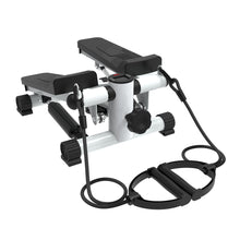 Load image into Gallery viewer, Mini Steppers for Exercise, Stair Stepper with Resistance Bands, Mini Stepper with 300LBS Loading Capacity, Hydraulic Fitness Stepper with LCD Monitor(Black+White)
