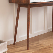 Load image into Gallery viewer, Entryway Table with 2 Carved Panel Drawers, Console Table with Storage Space and Wood Legs,Sofa Table Behind Couch for Hallway, Living Room, Natural Color
