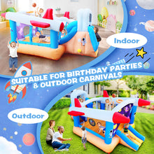 Load image into Gallery viewer, 6 in 1 outdoor indoor inflatable bouncer for kids target ball basketball slide with blower
