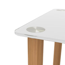 Load image into Gallery viewer, 2-Piece White+Oak Side Table , 2-Tier Space End Table ,Modern Night Stand, Sofa table, Side Table with Storage Shelve
