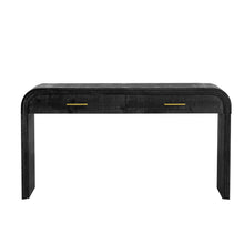 Load image into Gallery viewer, TREXM Unique Retro Silhouette Console Table with Open Style, Two Top Drawers for Entrance, Dinning Room, Living Room (Antique Black)
