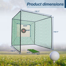 Load image into Gallery viewer, 10X10X10FT Golf Practice Net Cage w/ Metal Frame Hitting Net Kit Indoor Outdoor
