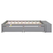 Load image into Gallery viewer, Full Size Bed with Storage Case, 2 Storage drawers, Lengthwise Support Slat,Grey
