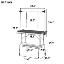 Load image into Gallery viewer, 36" Professional Dog Pet Grooming Table Adjustable Heavy Duty Portable w/Arm &amp; Noose &amp; Mesh Tray
