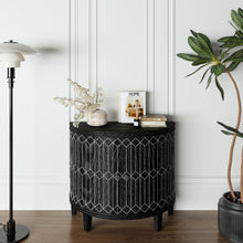 Load image into Gallery viewer, Accent Cabinet Modern Half-moon 2 Door Wooden Cabinet Storage Cabinet Solid Wood Veneer with Featuring Two-tier Storage, for Living Room, Hallway, Entryway and Dining Room, Painted in Black
