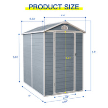 Load image into Gallery viewer, 6x4ft Resin Outdoor Storage Shed Kit-Perfect to Store Patio Furniture,Grey
