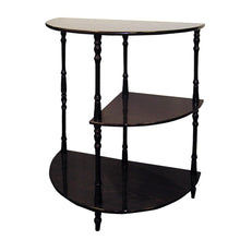 Load image into Gallery viewer, 26" Tall 3-Tier Wooden End Table, Crescent Shape with Cherry finish
