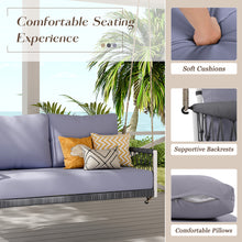 Load image into Gallery viewer, TREXM 1-Piece Woven Rope Outdoor Swing Sofa with Soft Cushions Seating 2 for Patio, Courtyard and Balcony (Light Grey)
