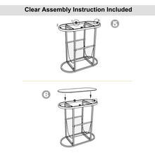 Load image into Gallery viewer, Glass Oval Small Side Tables Living Room Small Space With Magazines Organizer Storage Space (Set of 2)
