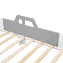 Load image into Gallery viewer, Car-Shaped Twin Wood Bed with Bench,White
