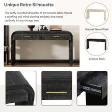 Load image into Gallery viewer, TREXM Unique Retro Silhouette Console Table with Open Style, Two Top Drawers for Entrance, Dinning Room, Living Room (Antique Black)
