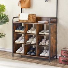 Load image into Gallery viewer, Coat Rack, Hall Tree with Shoe Rack for Entryway, 3-in-1 Entryway Coat Rack and Storage Rack, with 7 Hooks, a Hanging Rod
